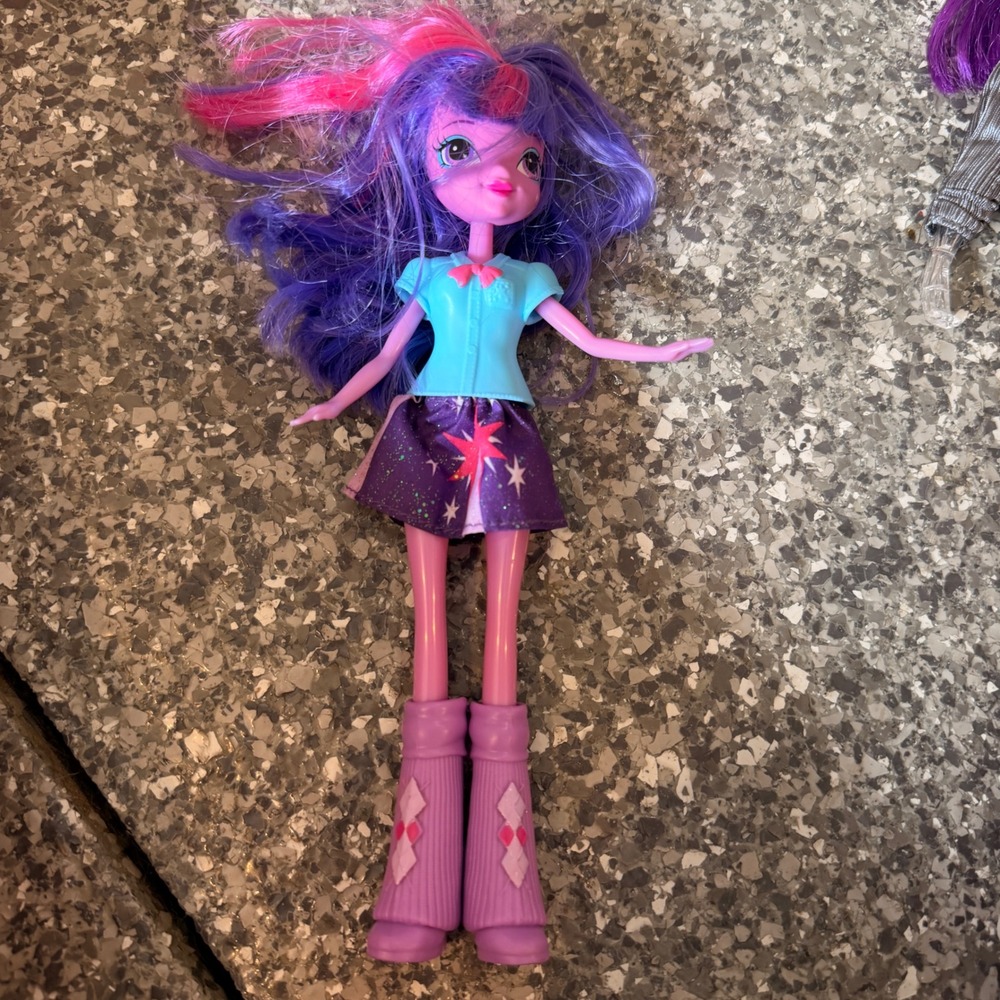 My Little Pony Equestria Girls Twilight Sparkle Doll Purple Hair Star Skirt Boot
